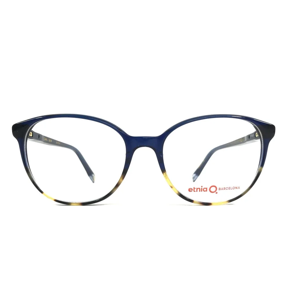 Etnia Barcelona Eyeglasses Frames CORAL DBHV Dark Blue Havana Cat Eye 53-17-145